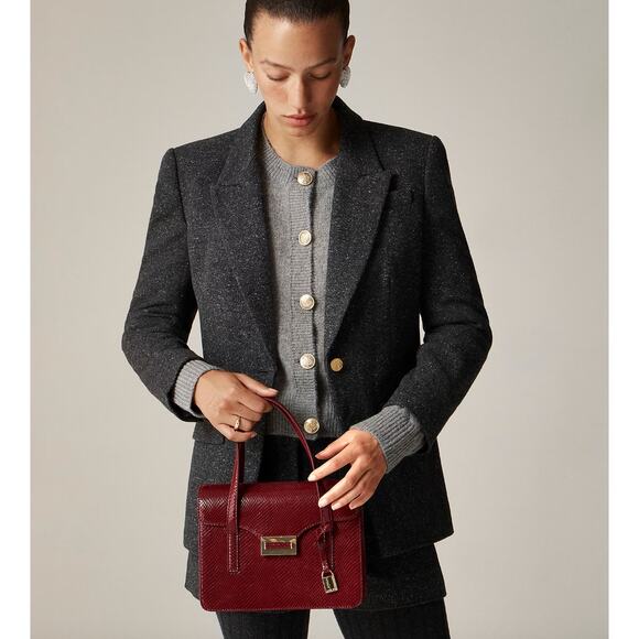 J.Crew Vivienne Blazer Italian Donegal Wool Blend Jacket Gray Classic US 10